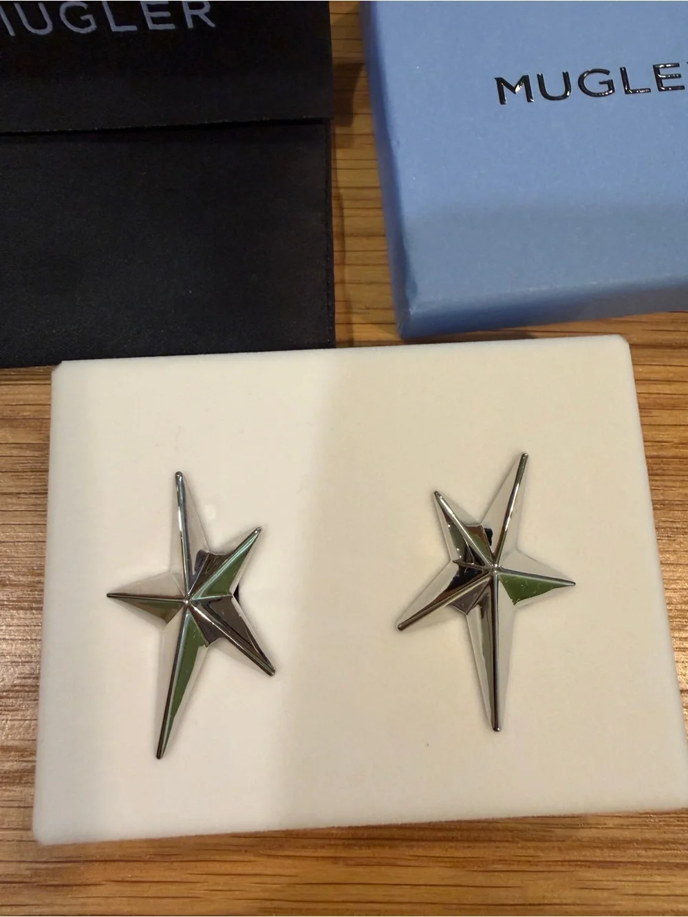 Mugler Silver Star Cuff Links